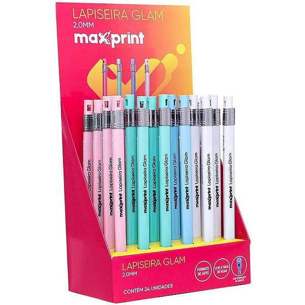 Lapiseira 2.0MM GLAM 4 Cores C/APONTADOR DP.C/24