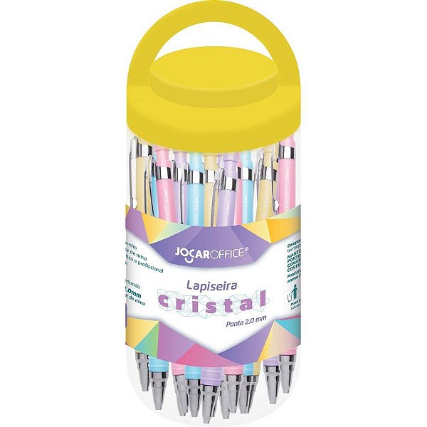 Lapiseira 2.0MM Cristal C/APONTADOR 4CORES POTE-24