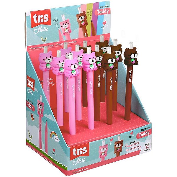 Lapiseira 0.7MM TRIS TEDDY Retratil 2 Cores DP.C/12