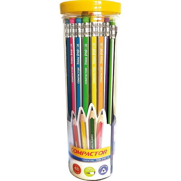 Lapis Preto Triangular Tristar POP 2B C/BORRACHA POTE-48