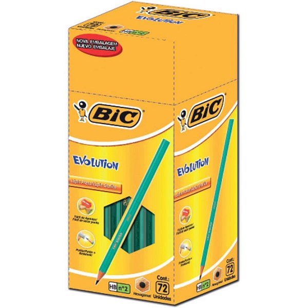 Lapis Preto Sextavado Evolution Preto 2HB S/BORRACHA CX.C/72