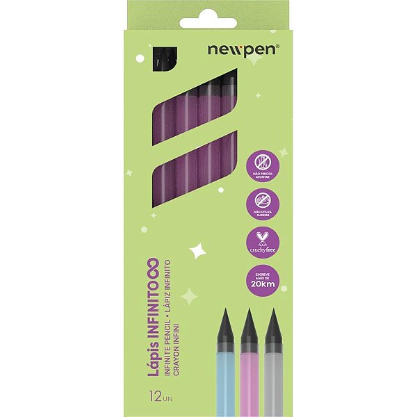 Lapis Preto Redondo Infinito HB Rosa Translucido CX.C/12