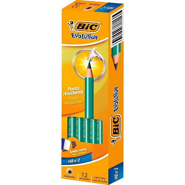 Lapis Preto Redondo Evolution Preto S/BORRACHA CX.C/144