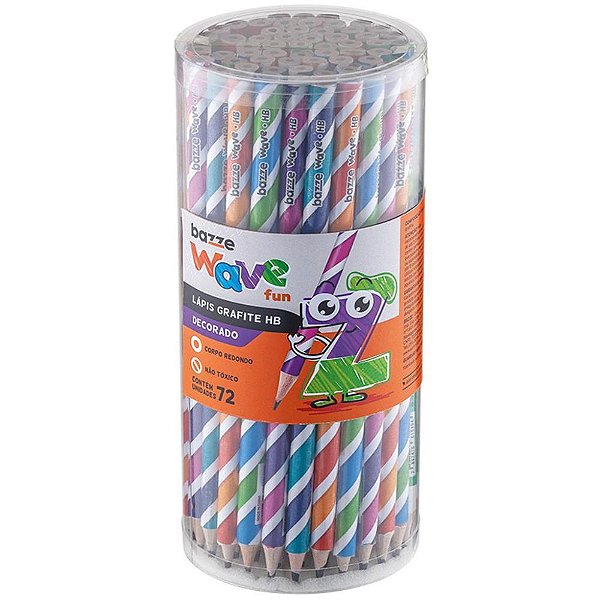 Lapis Preto Redondo Bazze Wave HB 4CORES POTE-72