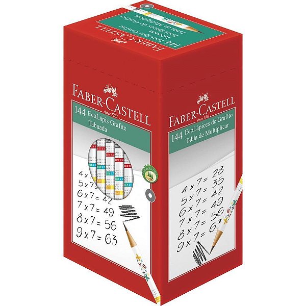 Lapis Preto Redondo Decorado Ecolapis Tabuada Fantasia CX.C/144