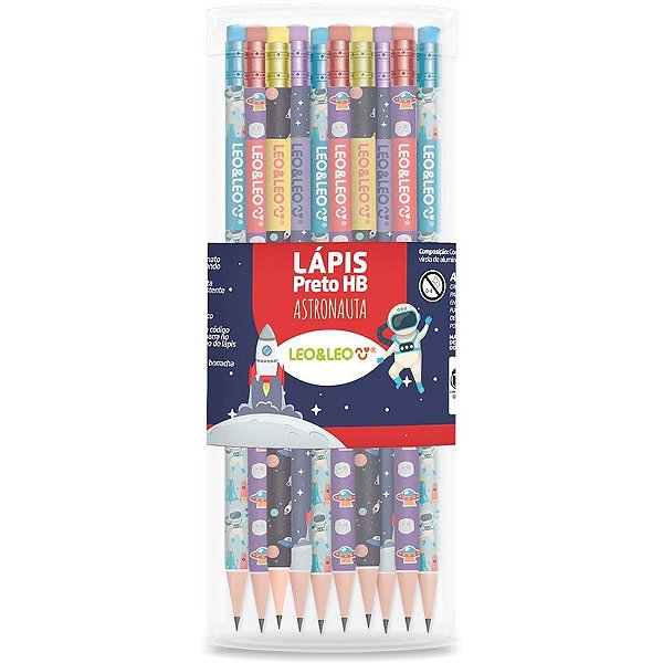 Lapis Preto Redondo Decorado Astronauta HB C/BORRACHA (S) POTE-72