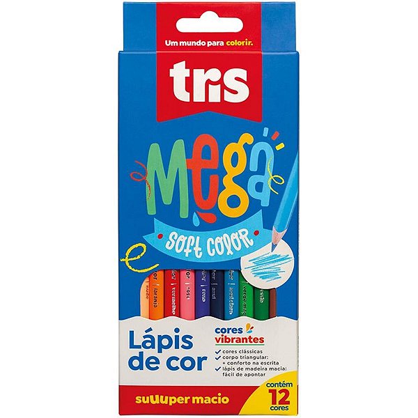 Lapis de COR Triangular Mega SOFT Color 12 Cores PCT.C/06