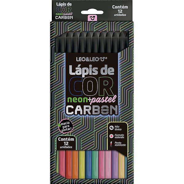 Lapis de COR Redondo Carbon Line 12COR. NEON/PASTEL PCT.C/6