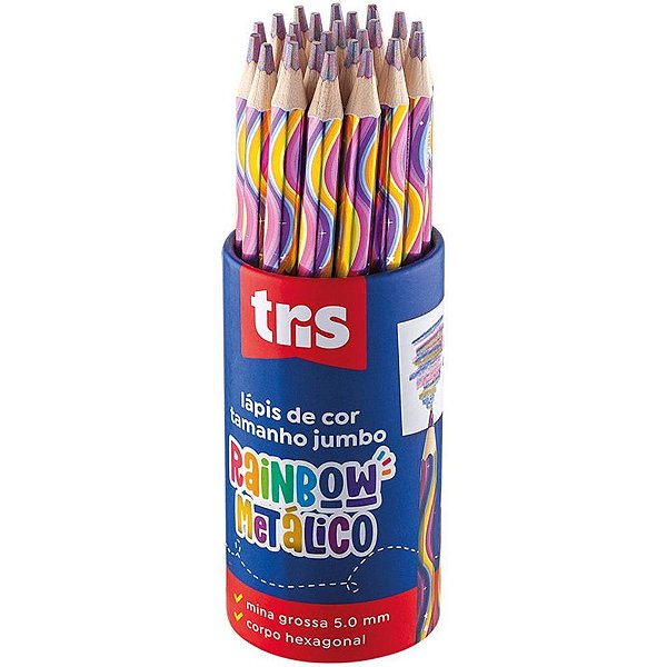 Lapis de COR Jumbo TRIS Rainbow Metalico POTE-24