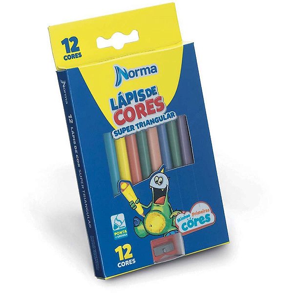 Lapis de COR Jumbo Norma Super 12CORES Triangular Estojo