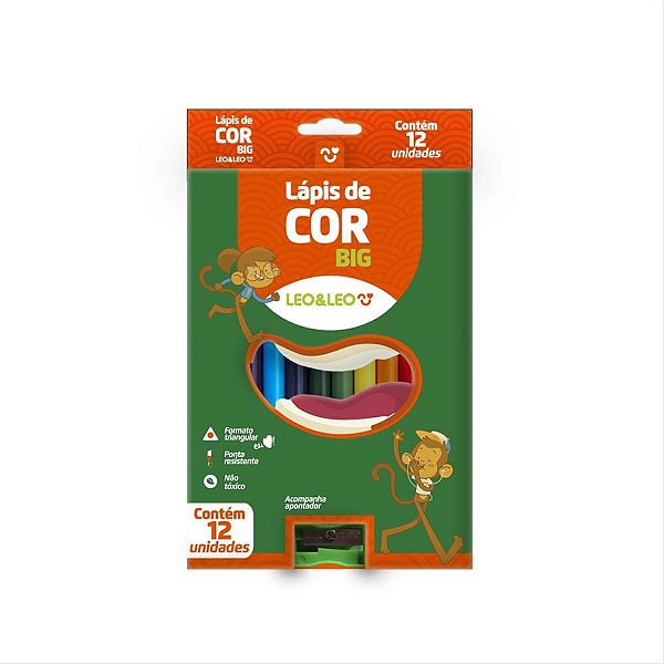 Lapis de COR Jumbo Leo e Leo 12CORES BIG 15CM PCT.C/06