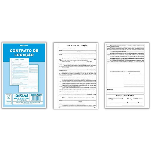 Impresso Talao Contrato de Locacao 100FLS. PCT.C/05 (17891321100483)