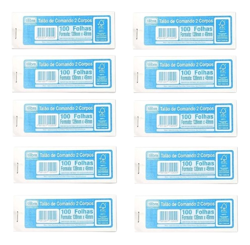 Impresso Talao Comando 2 Corpos 100FLS. PCT.C/20