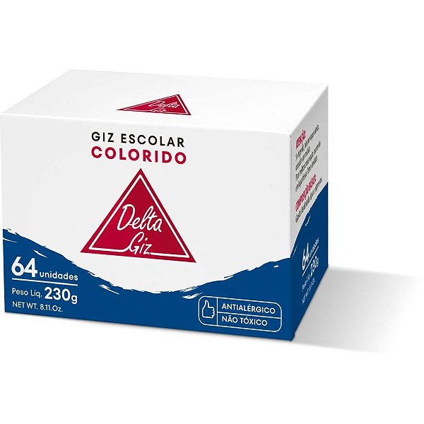 Giz Escolar Color 40CAIXASX64PALITOS Caixa
