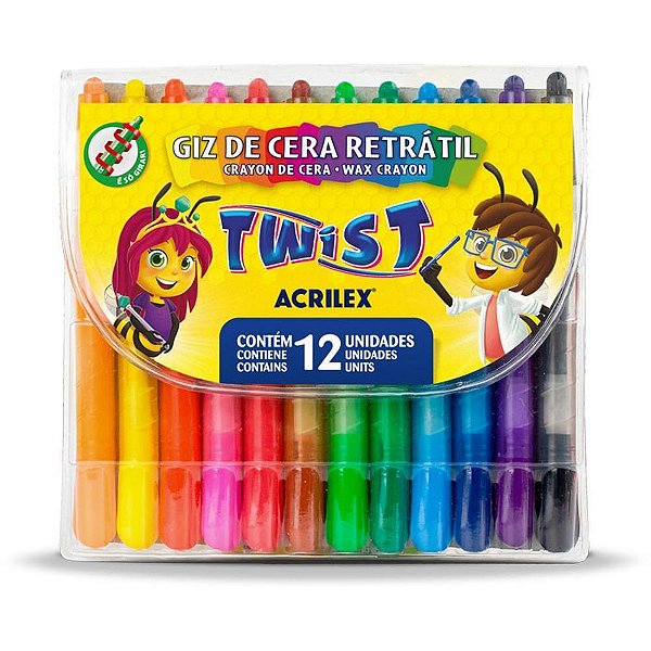 Giz de Cera Jumbo Retratil TWIST 12 Cores PCT.C/03
