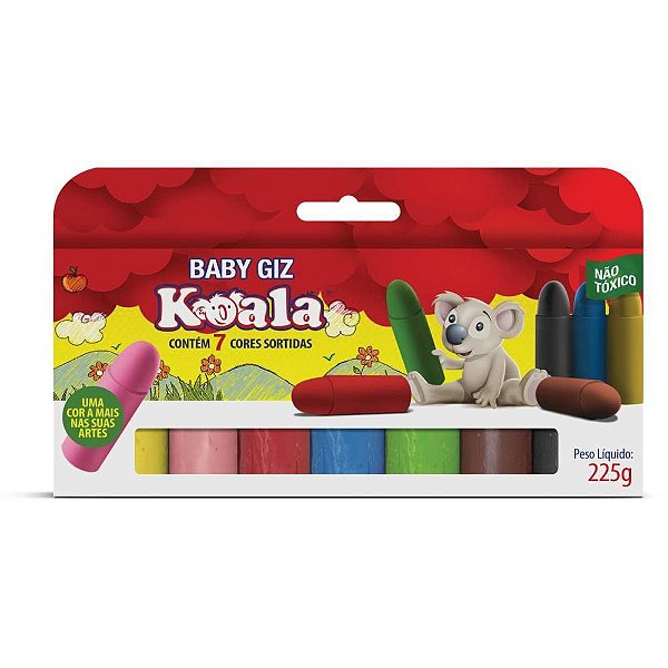 Giz de Cera Jumbo 07 Cores BABY GIZ Koala PCT.C/03