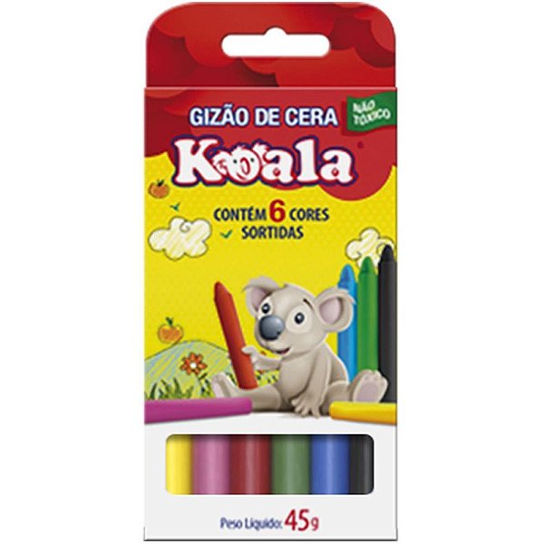 Giz de Cera Jumbo 06 Cores Koala PCT.C/12