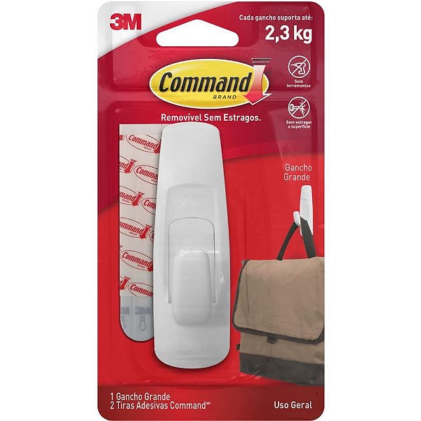 Gancho Plastico Command Grande C/1 BL.C/01