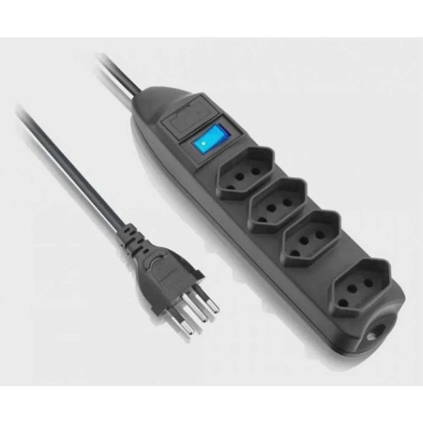 Filtro de Linha 4 Tomadas Bivolt Preto