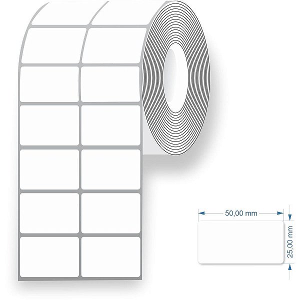 Etiqueta Adesiva Couche 50X25MMX42M 2COL/3000ET Rolo