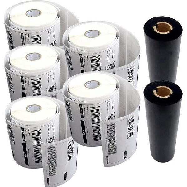 Etiqueta Adesiva Couche 100X150MMX30M+2RIBBONS CX.C/05