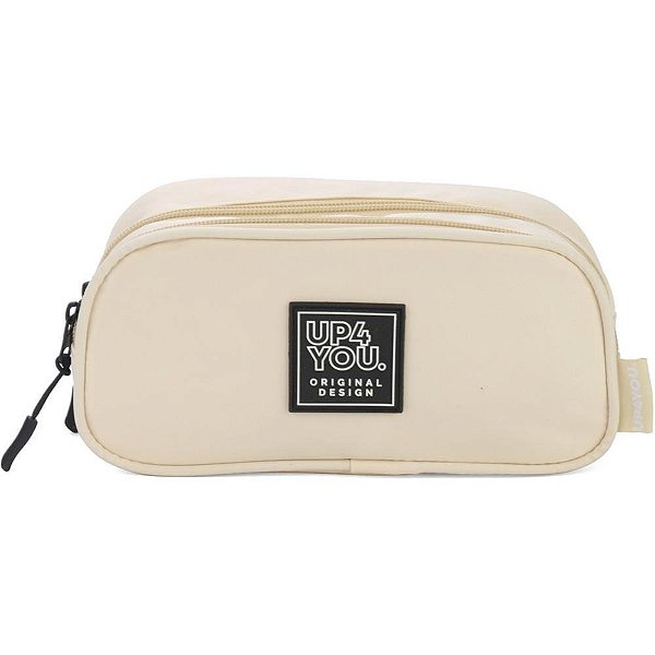 Estojo Duplo Tecido UP4YOU Bege (6931759247122)