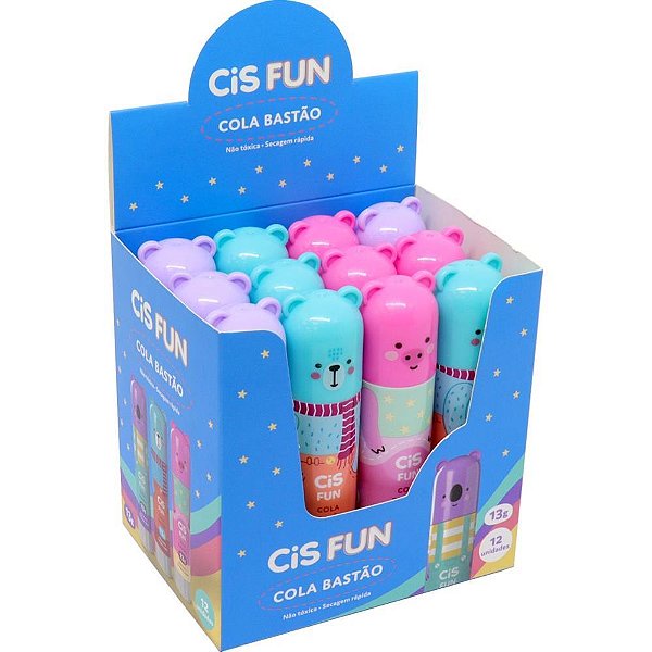 Cola em Bastao CIS FUN 13G 3 Cores CX.C/12