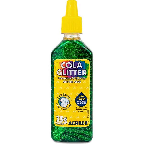 Cola com Glitter Tubo 35G. Verde Duzia