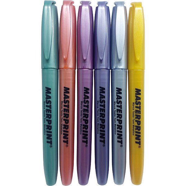 Caneta Marca Texto MP 612 METALICO/GLITTER 6CORES Estojo