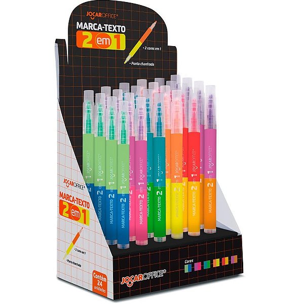 Caneta Marca Texto Jocar 2EM1 6COMBINACOES Cores DP.C/24