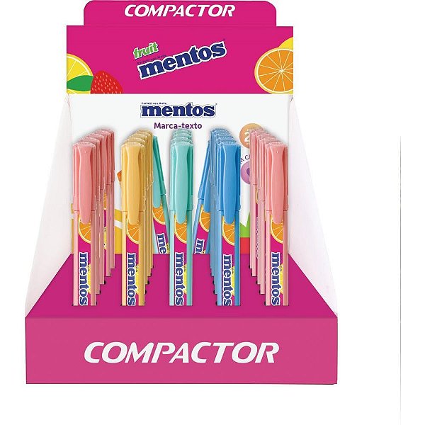 Caneta Marca Texto Destaq Mentos C/CHEIRO 4CORES DP.C/25