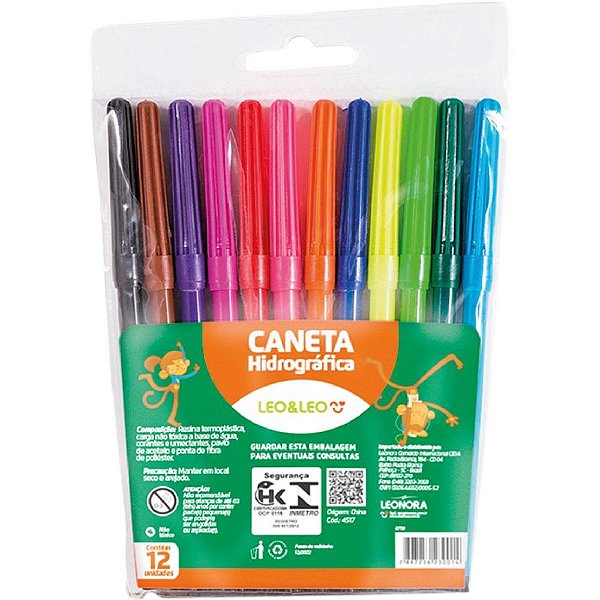 Caneta Hidrografica Leo e Leo 6 Cores PCT.C/24