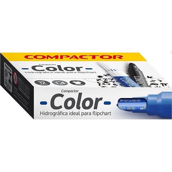 Caneta Hidrografica Jumbo Compactor Color Avulso Azul CX.C/12