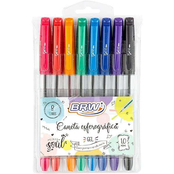 Caneta GEL Soul 1.0MM 8CORES Blister