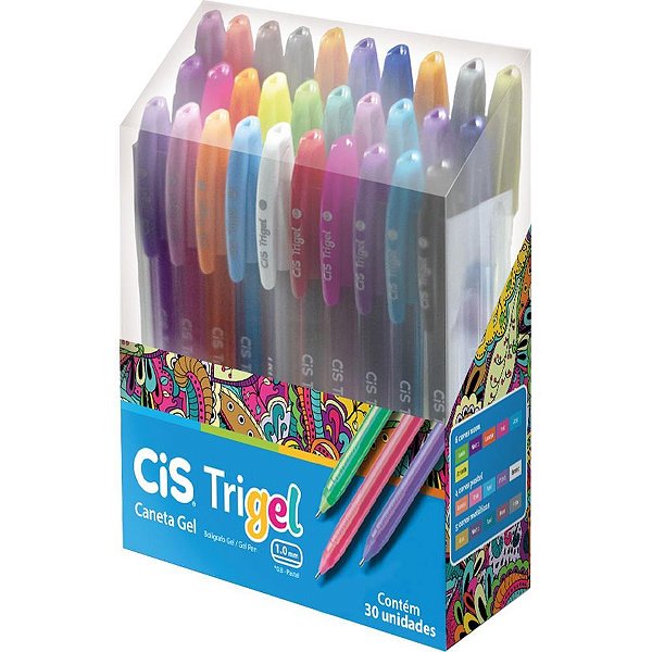 Caneta GEL CIS Trigel 1,0MM 30 Cores DP.C/30