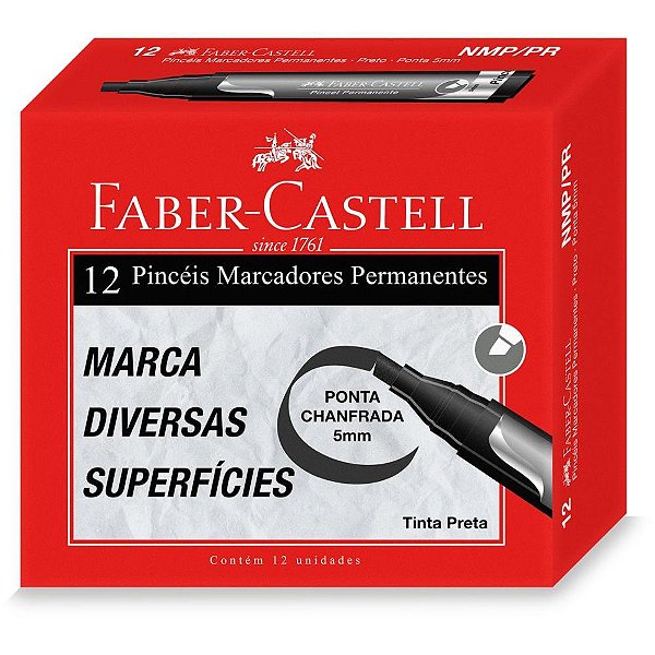 Pincel Marcador Permanente Preto CX.C/12