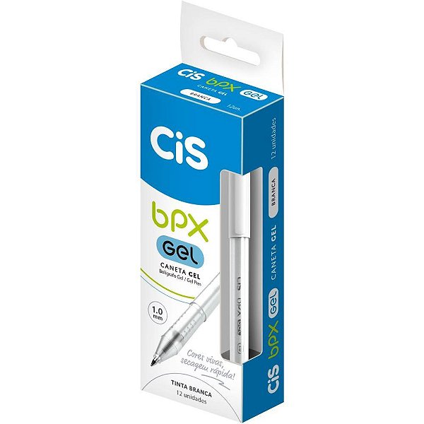 Caneta GEL CIS BPX GEL 1.0MM Branco CX.C/12