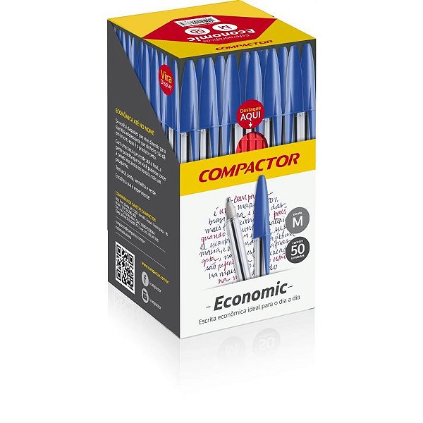 Caneta Esferografica Economic Cristal Vermelha CX.C/50