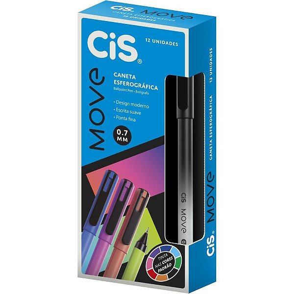 Caneta Esferografica CIS Move 0.7MM PT CX.C/12