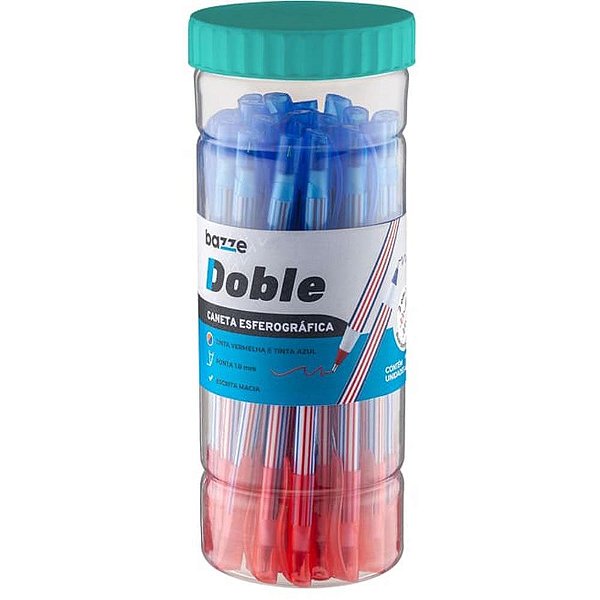 Caneta Esferografica Bazze Doble Bicolor AZ/VM POTE-24