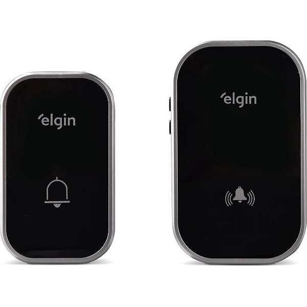 Campainha Residencial S/FIO Preta Conjunto