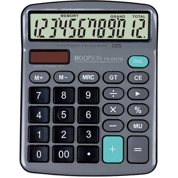 Calculadora de Mesa 12DIGITOS BAT/SOLAR Cinza
