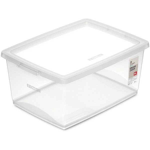 Caixa Plastica Multiuso Cristal 15L 30X41X18,6 C/TRAVA