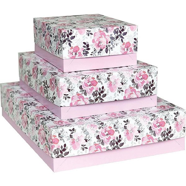 Caixa para Presente com Tampa Natureza PQ 19X14,5X7,5 Sortid PCT.C/20