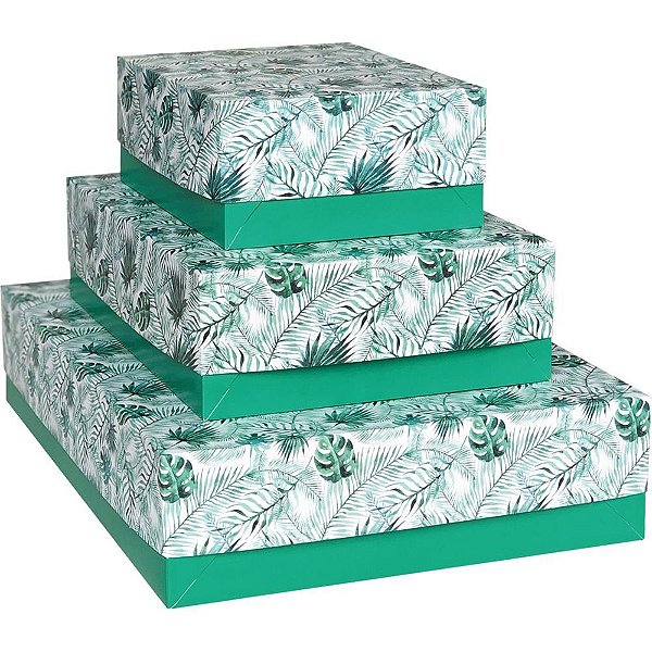 Caixa para Presente com Tampa Natureza MD 26X19,5X7,5 Sortid PCT.C/16