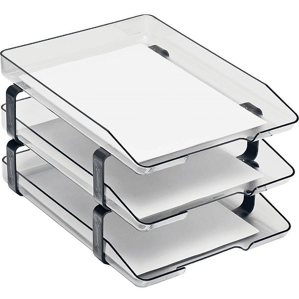 Caixa Correspondencia Tripla Acrilica Classic Cristal