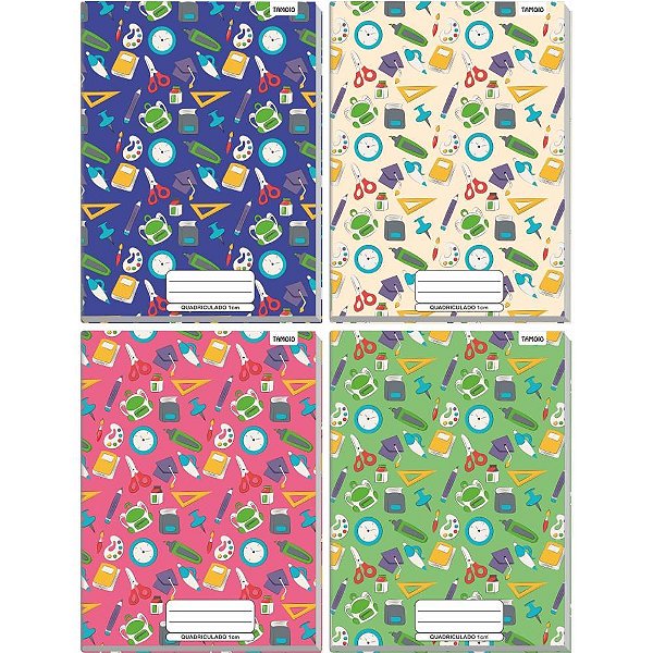 Caderno Quadriculado Univers. 1X1CM 48F BROCH. Decorado CD C/05