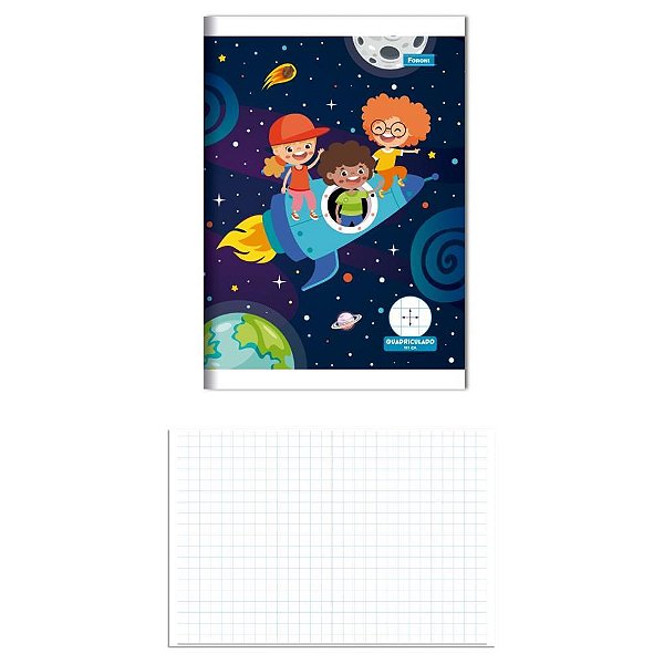 Caderno Quadriculado 1/4 1X1CM 40F Brochura Flexivel PCT.C/20
