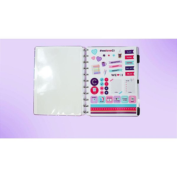 Caderno Inteligente Grande Silver Love 80FLS