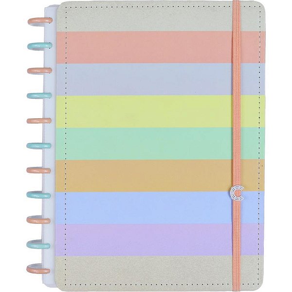 Caderno Inteligente Grande G+ ARCO IRIS Pastel 140FLS